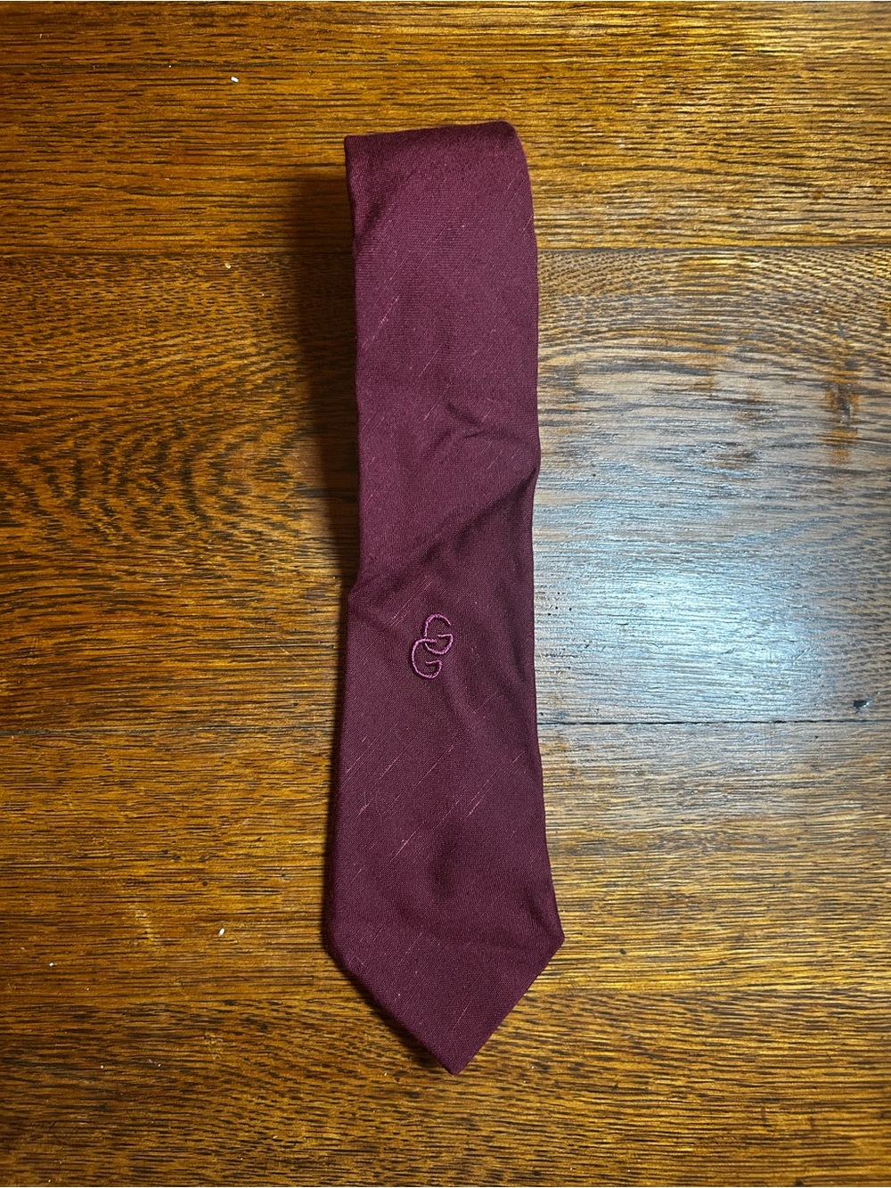 Givenchy Men's Maroon Tie with Embroidered Logo